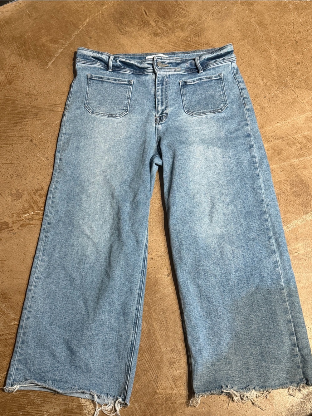 Mica Los Angeles Patch Pocket Wide Leg Jeans